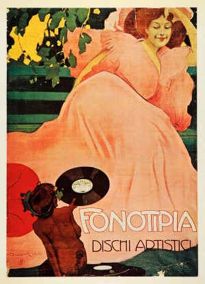 1971 Print Poster Marcello Dudovich Italian Art Record Music Angel Child